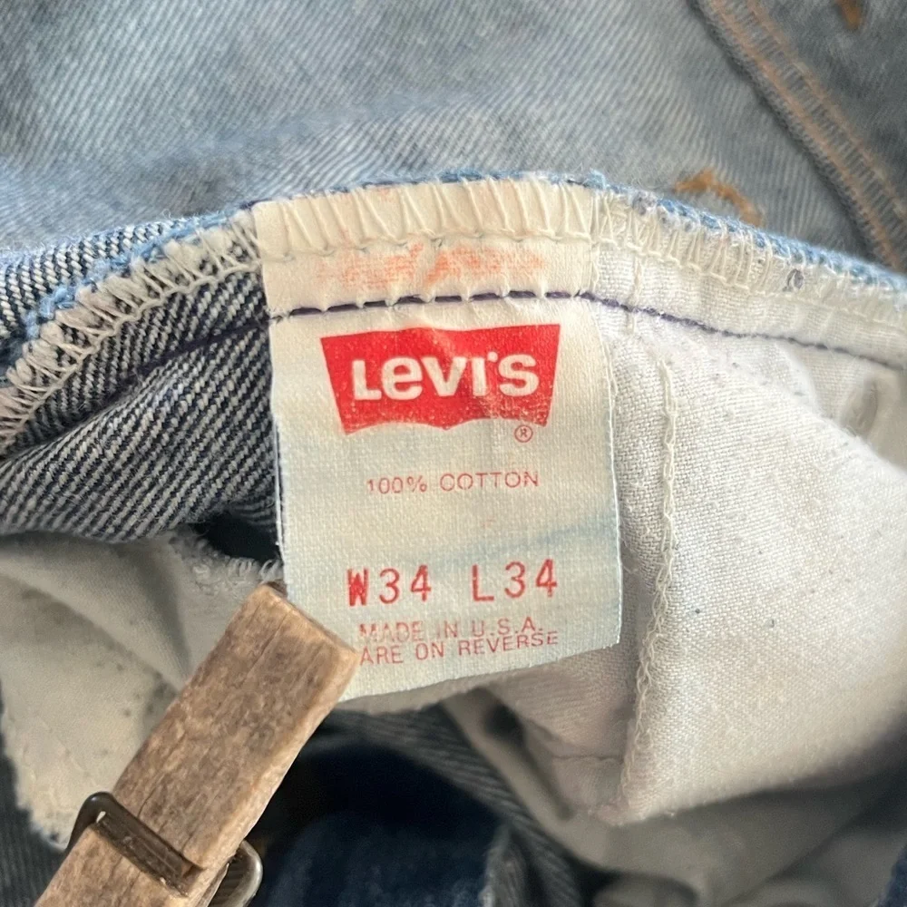 VINTAGE ORANGE TAB 509 LEVIS men's denim jeans 34'' 34'' made in USA zip fly